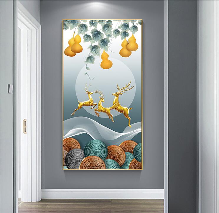 入户玄关装饰画现代简约大气竖版过道走廊尽头壁画玄幻挂画晶瓷画详情图1