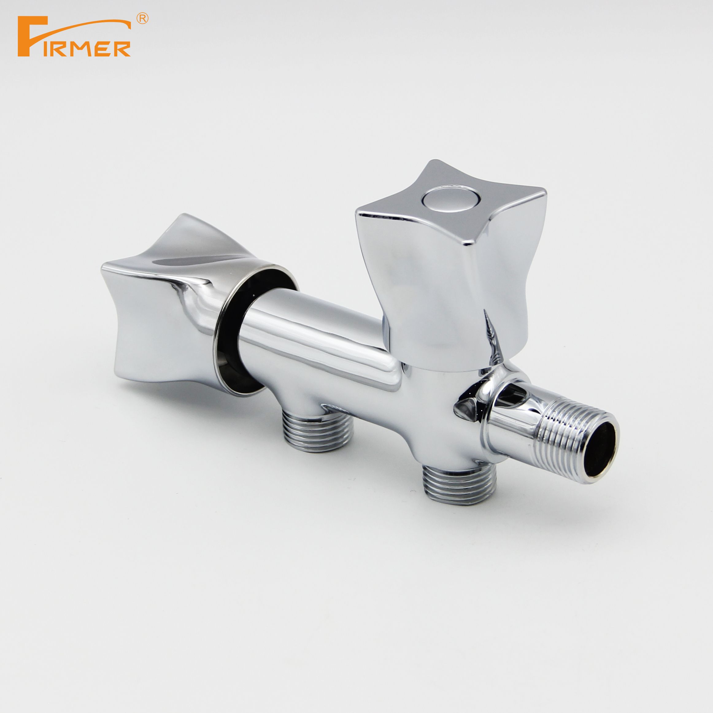 Irinor FIRMER copper slow opening double Angle valve triangle valve toilet purifier one in two out double outlet details Picture