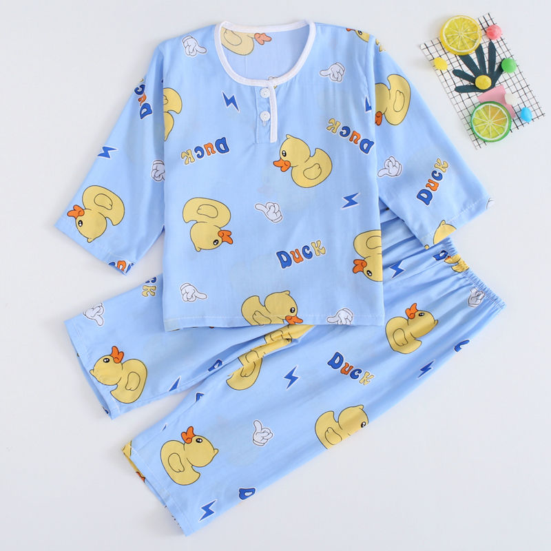 Duck print children's pajama set