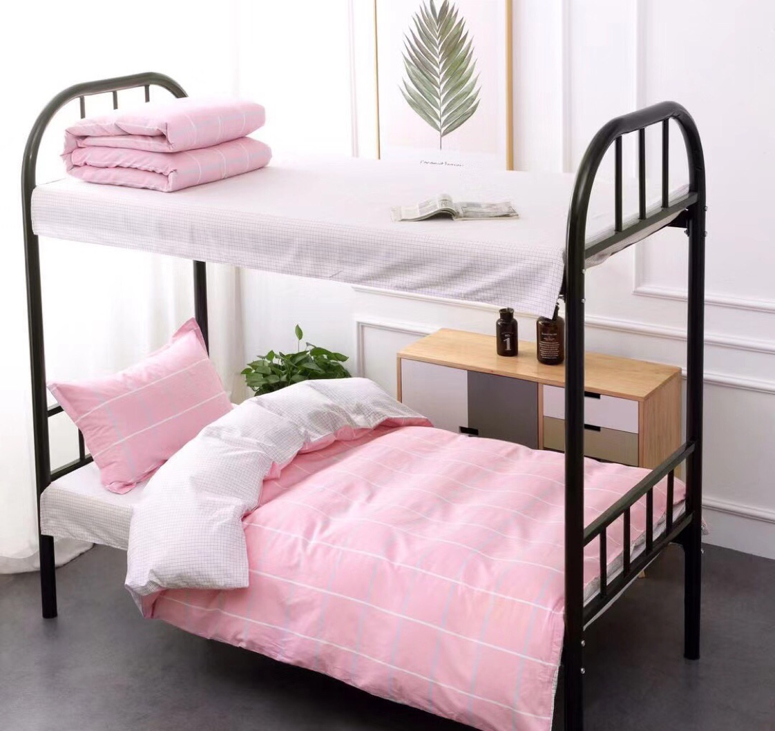Factory direct sales of all-cotton fabric three-piece sets for student dormitories, children's beds and apartment beds details Picture