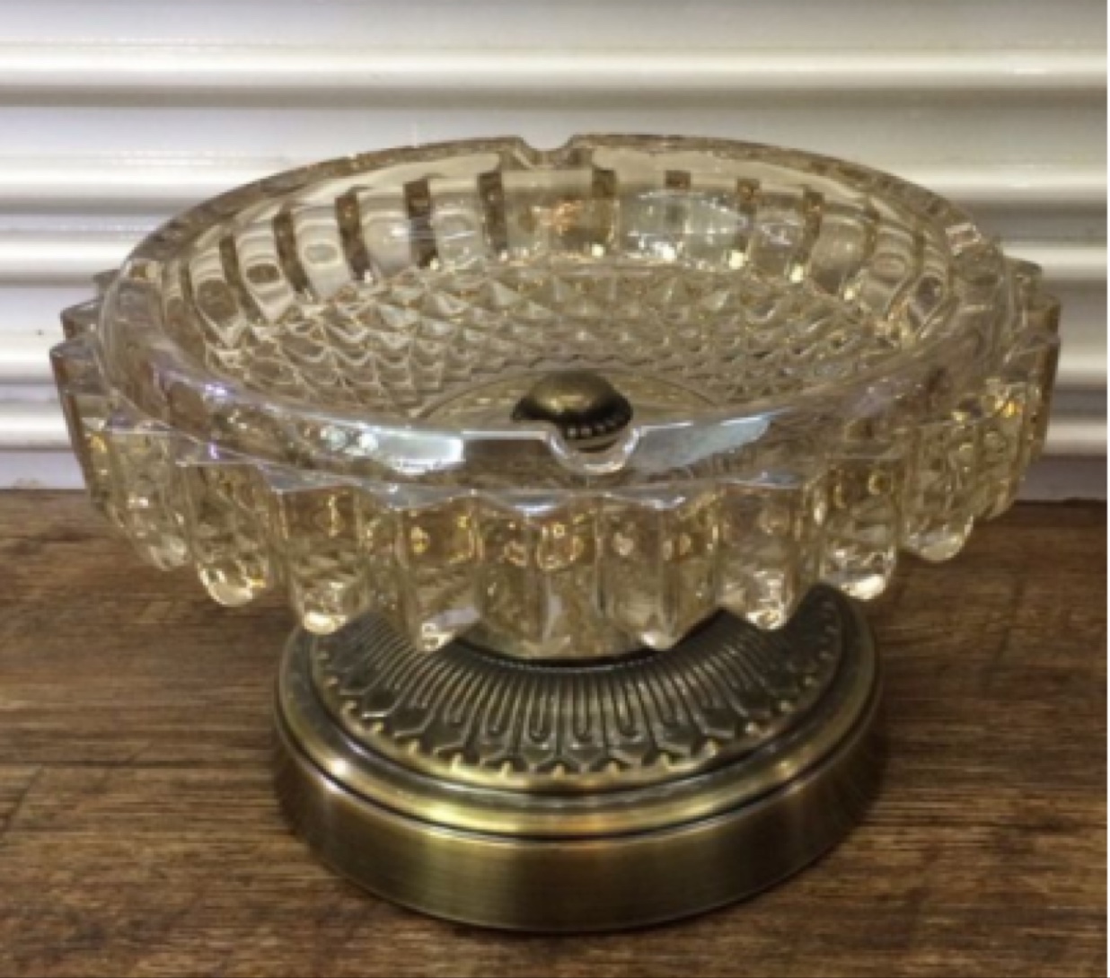 通宇62A玻璃烟缸欧式带底座客厅家用大号糖果盘现代家居器皿装饰创意摆件