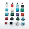 Custom-made jewelry accessories, synthetic turquoise, square malachite ring face, double-plane flat bottom, inlaid bare stone