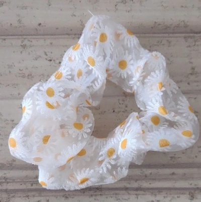 Chrysanthemum Gauze Large Intestine Ring Korean Style Beautiful Happy Harbor Jewelry