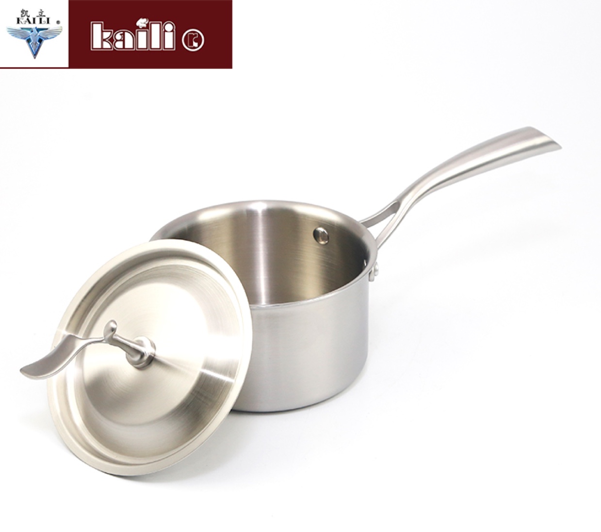 304 stainless steel single-handle milk pot, soup pot, food-grade soup pot, open flame induction cooker, universal Specification image