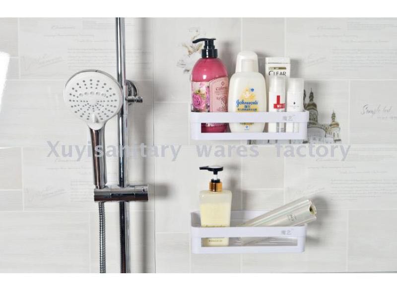 卫生间置物架免打孔 浴室收纳架 无痕 吸壁式挂钩 强力吸盘置物架详情图9