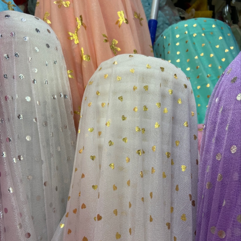 白色金桃心纱布料九色可选装饰品工艺品服装饰品面料头饰纱巾