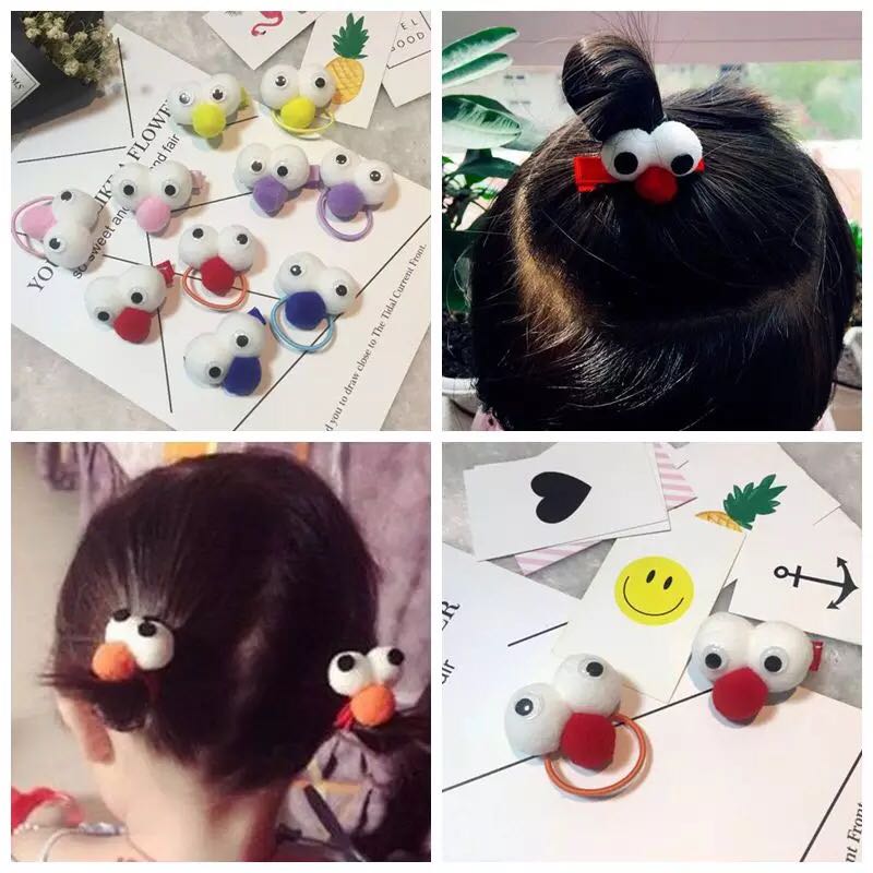 儿童女童个性芝麻街毛绒可爱发夹刘海夹[119]