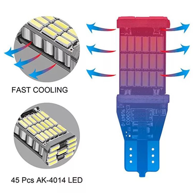 Automotive LED decoding reversing lights T15-4014-45, SMD turn signals, brake lights, high-brightness taillights pic 1