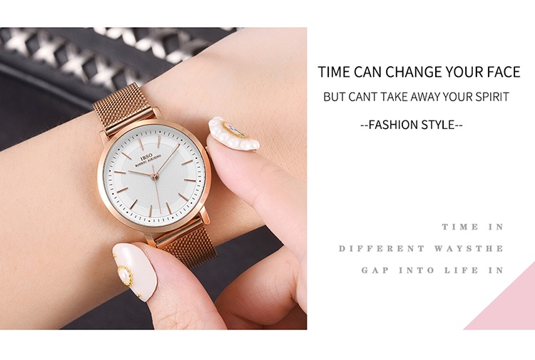 Fashion women's watch stainless steel mesh belt table thumbnail