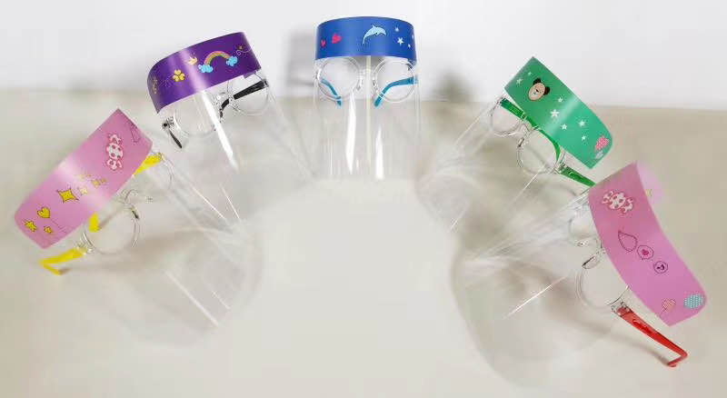Children cartoon style anti-splash anti-oil plastic safety isolation mask Child transparent anti-smog mask details Picture