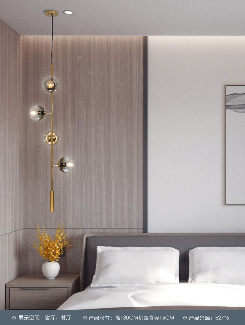 Nordic restaurant lighting fixtures, modern and simple long strips, creative and personalized living room, commercial dining table, magic bean bar counter chandelier detail image 4