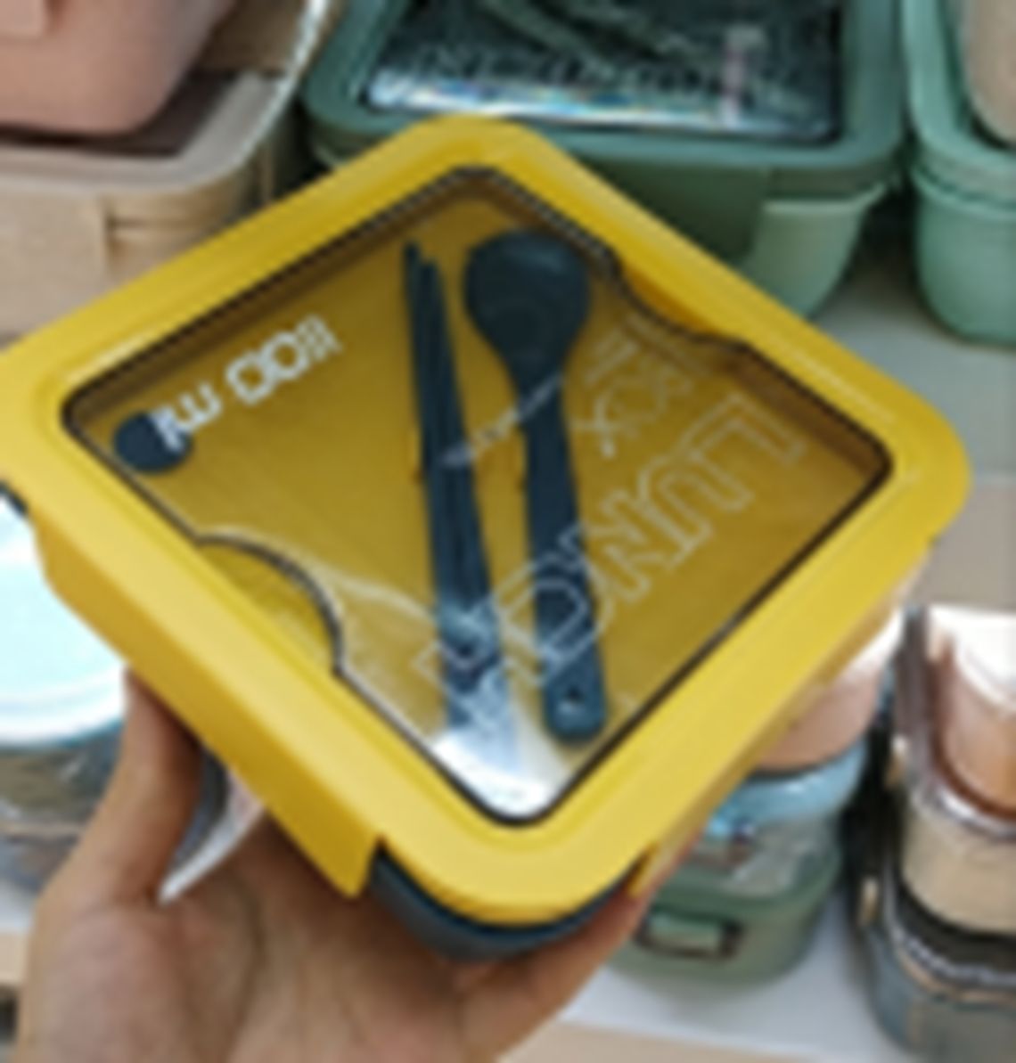 Yiwu Selection Morandi color square lunch box 1100ML/36453 full figure