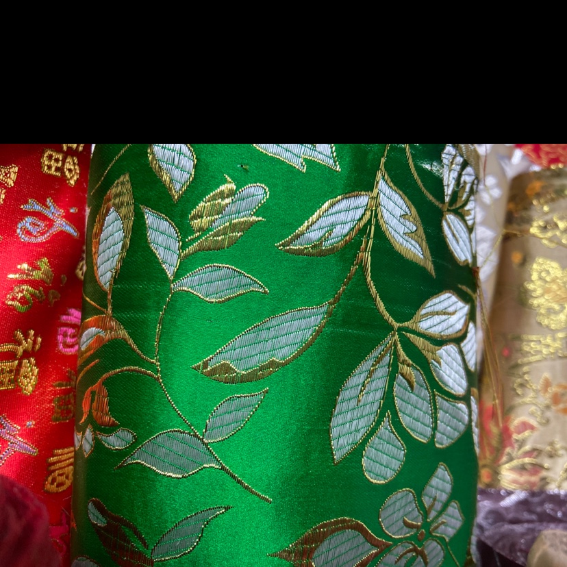Green Silver Edge Ironing Embroidered Fine Leather Brocade Fabric Craft Decoration Gift Packaging Cloth Dress Cheongsam Specification drawing
