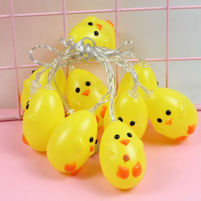 led animal-shaped light strings, Halloween little yellow duck lanterns, children's room decoration theme party arrangement lights Application Scenario
