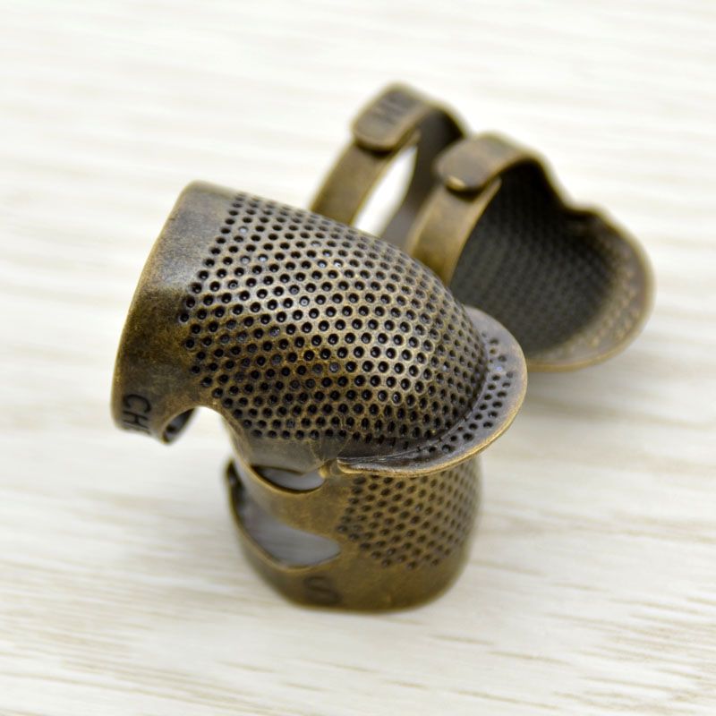 古铜色可调节顶针戒指手工防滑刺绣抵戒复古压针器针箍 指套详情图7