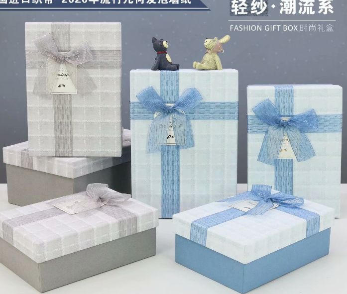 新款礼品盒礼品饰品首饰盒礼物包装盒三件套长方形套盒详情图2