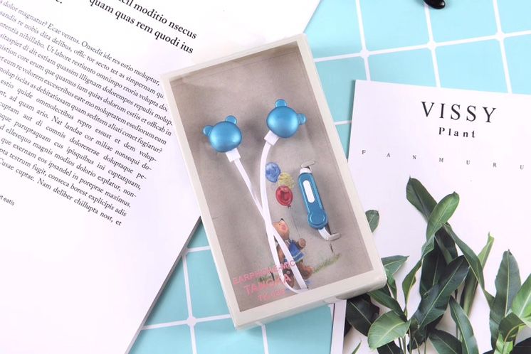 唐卡品牌入耳式带麦K-036电镀工艺高档小熊耳麦现货支持混批耳机详情图1