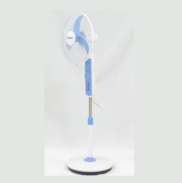 Solar DC floor fan 16 inch fan 12 volt with LED lamp charging fan Specification drawing