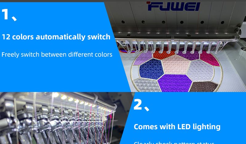 Fully automatic single-head computerized embroidery machine for flat embroidery, hat embroidery, ready-to-wear embroidery, private customization, commercial computerized embroidery detail image 4