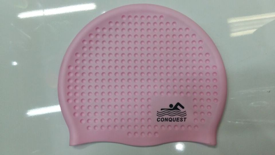 搏路正品游泳帽批发 成人硅胶泳帽 男女通用SC08泡泡帽 粉色