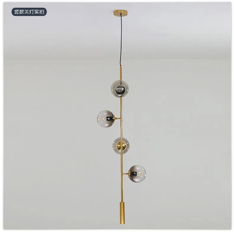 Nordic restaurant lighting fixtures, modern and simple long strips, creative and personalized living room, commercial dining table, magic bean bar counter chandelier detail image 7