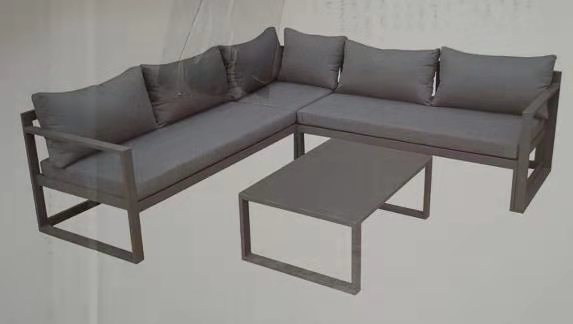 厂家直销库存铝合金沙发套装北欧风格灰色户外庭院休闲沙发图