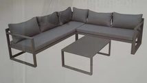 厂家直销库存铝合金沙发套装北欧风格灰色户外庭院休闲沙发