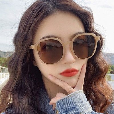 网红街拍女墨镜新款潮圆脸方框防紫外线97031时尚太阳镜细节图