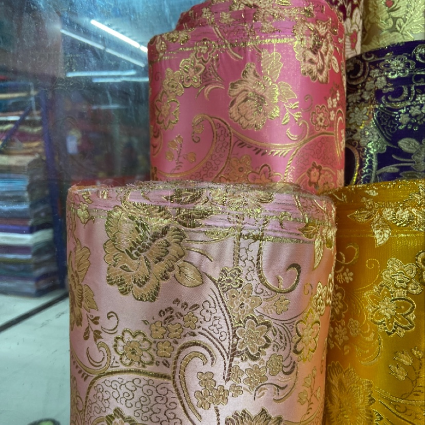 Apricot Fine Leather Brocade Fabric Craft Decoration Gift Wrapping Cloth Clothing