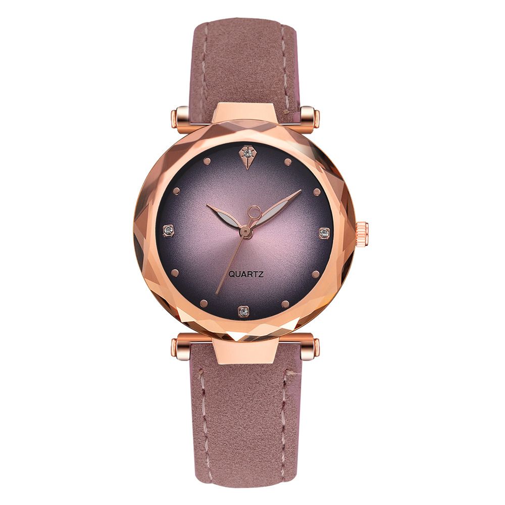 A new simple and casual ladies' watch, a diamond-encrusted leather strap quartz watch with elegant style, available on wechat Business AliExpress detail image 4