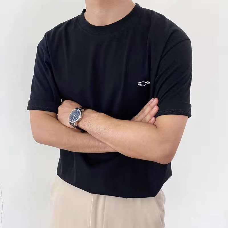 魔河设计20春夏新款男装原创简约韩系修身休闲男士净色短袖T恤