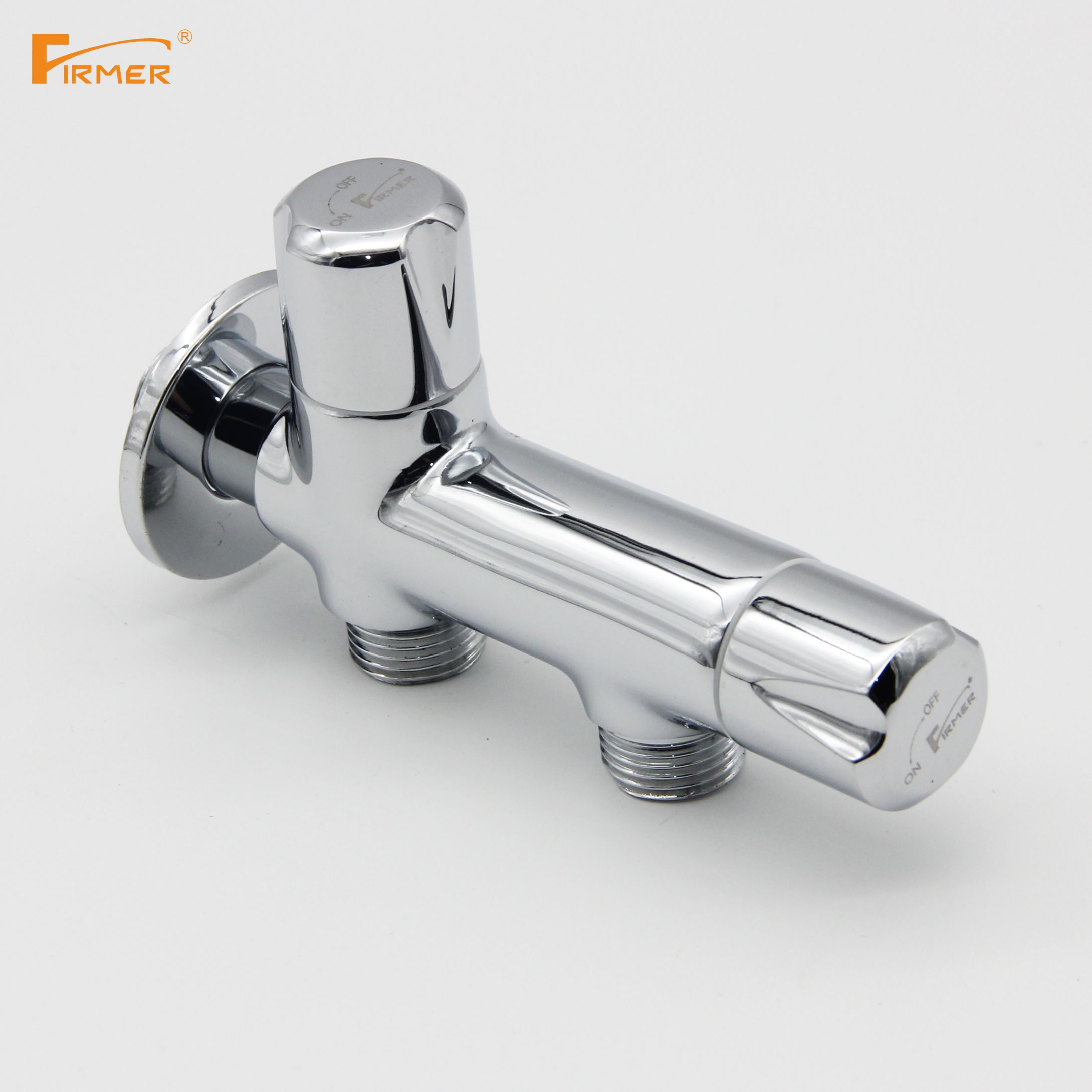 FIRMER double water outlet double use three-way corner valve faucet toilet water divider multi-function double use corner valve details Picture