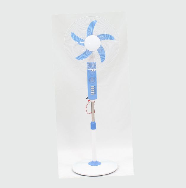 Solar DC floor fan 16 inch fan 12 volt with LED lamp charging fan details Picture