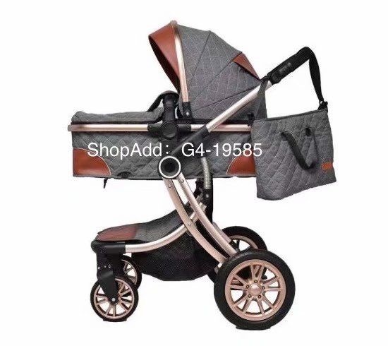 2020新款高景观推车婴儿车铝合金车架带妈咪包细节图