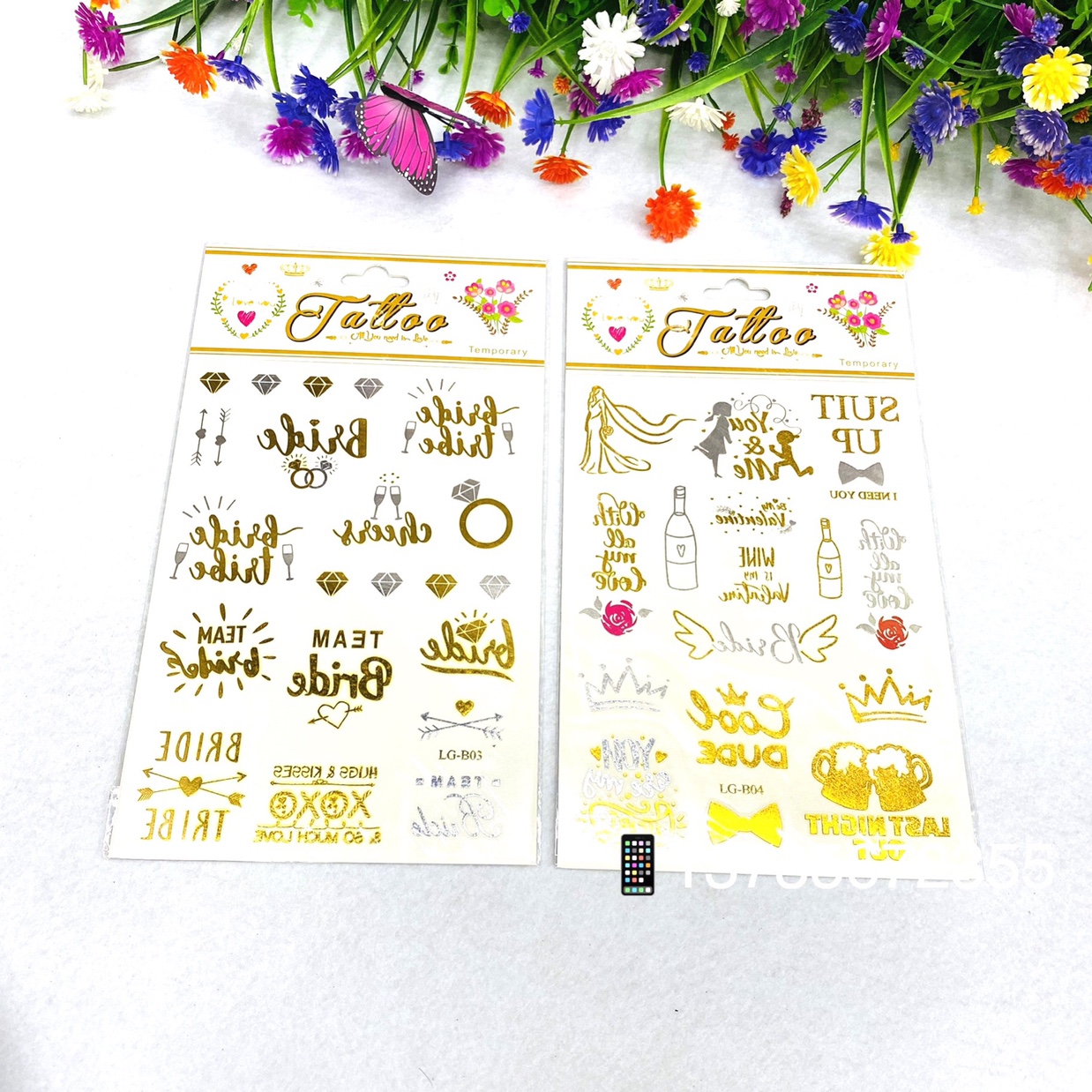 Gilded watermark tattoo sticker details Picture