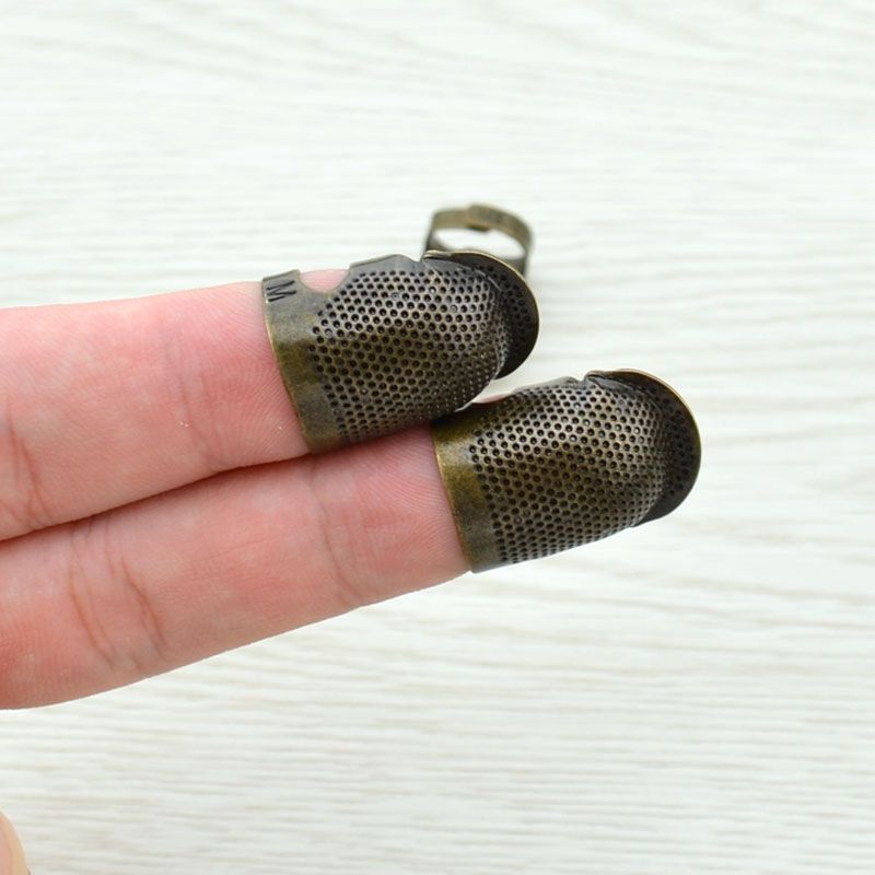 古铜色可调节顶针戒指手工防滑刺绣抵戒复古压针器针箍 指套详情图4