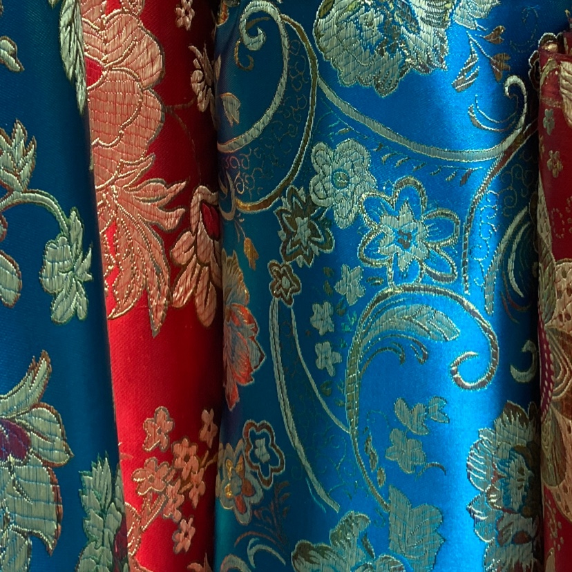 Cyan Fine Leather Brocade Fabric Craft Decoration Gift Wrapping Cloth Clothing Specification drawing