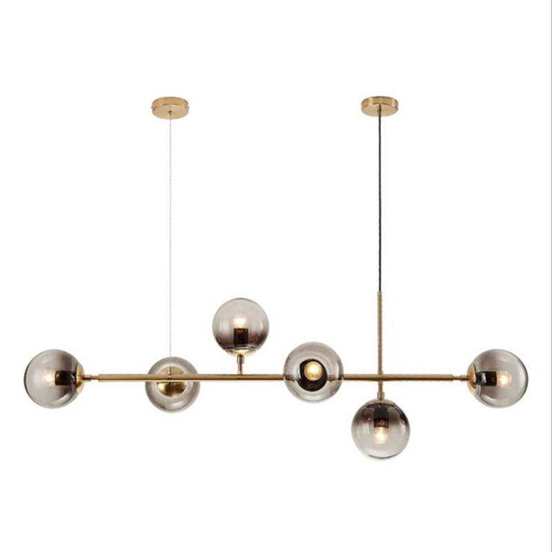 Nordic restaurant lighting fixtures, modern and simple long strips, creative and personalized living room, commercial dining table, magic bean bar counter chandelier Application Scenario