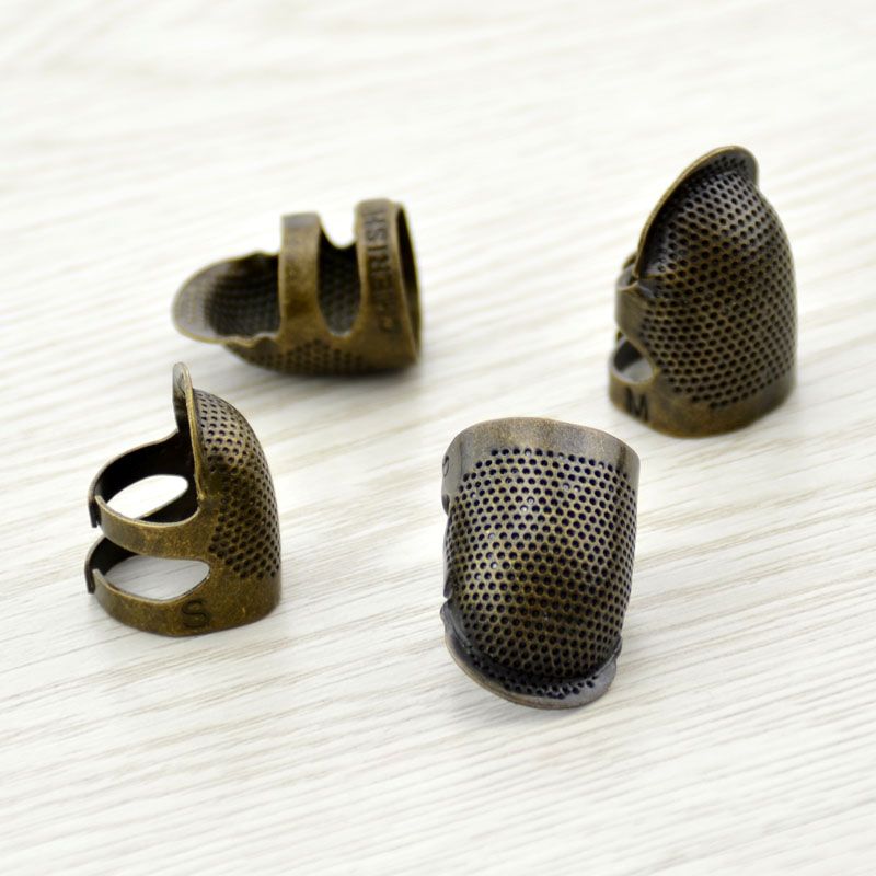 古铜色可调节顶针戒指手工防滑刺绣抵戒复古压针器针箍 指套详情图5