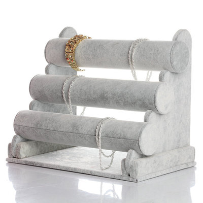 Three-layer detachable velvet ice grey bracelet, watch stand, jewelry display stand, jewelry display stand, bracelet stand