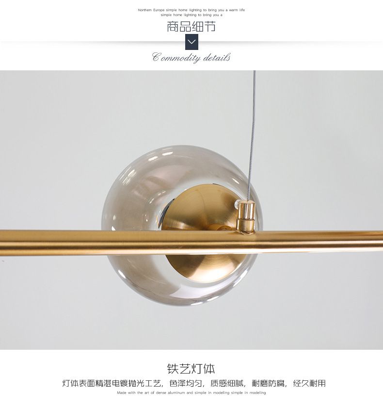 Nordic restaurant lighting fixtures, modern and simple long strips, creative and personalized living room, commercial dining table, magic bean bar counter chandelier detail image 10