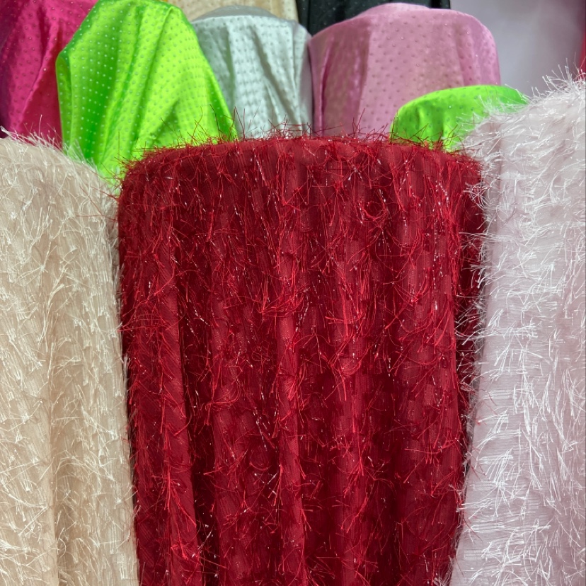 Bright red silk short wool cloth ornament handicraft clothing ornament fabric cloth thumbnail