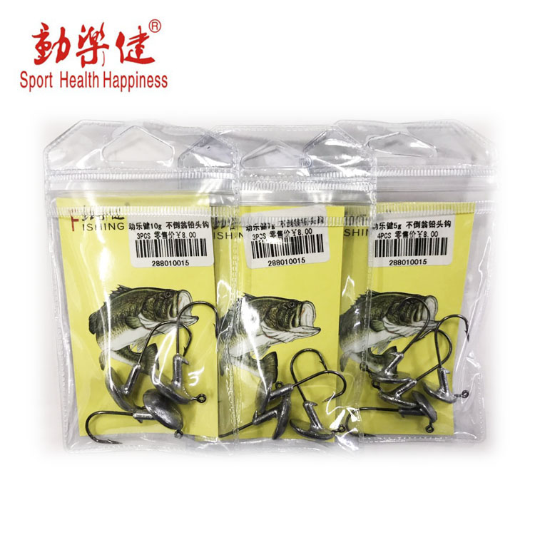 Donglejian -5g-7g-10g Untoppable lead Head Hook Hook Set High-strength anti-hanging bottom vertical jumping bass details Picture