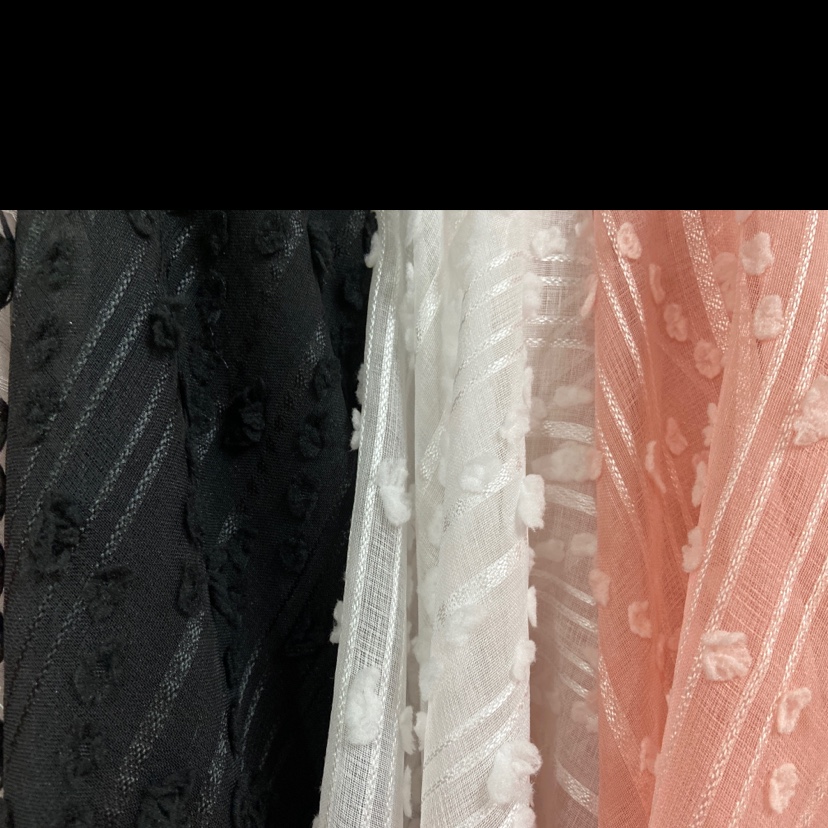 White chain pom-pom fabric, available in three colors for decorative items, handicrafts, clothing, accessories, fabric, headwear and scarves details Picture