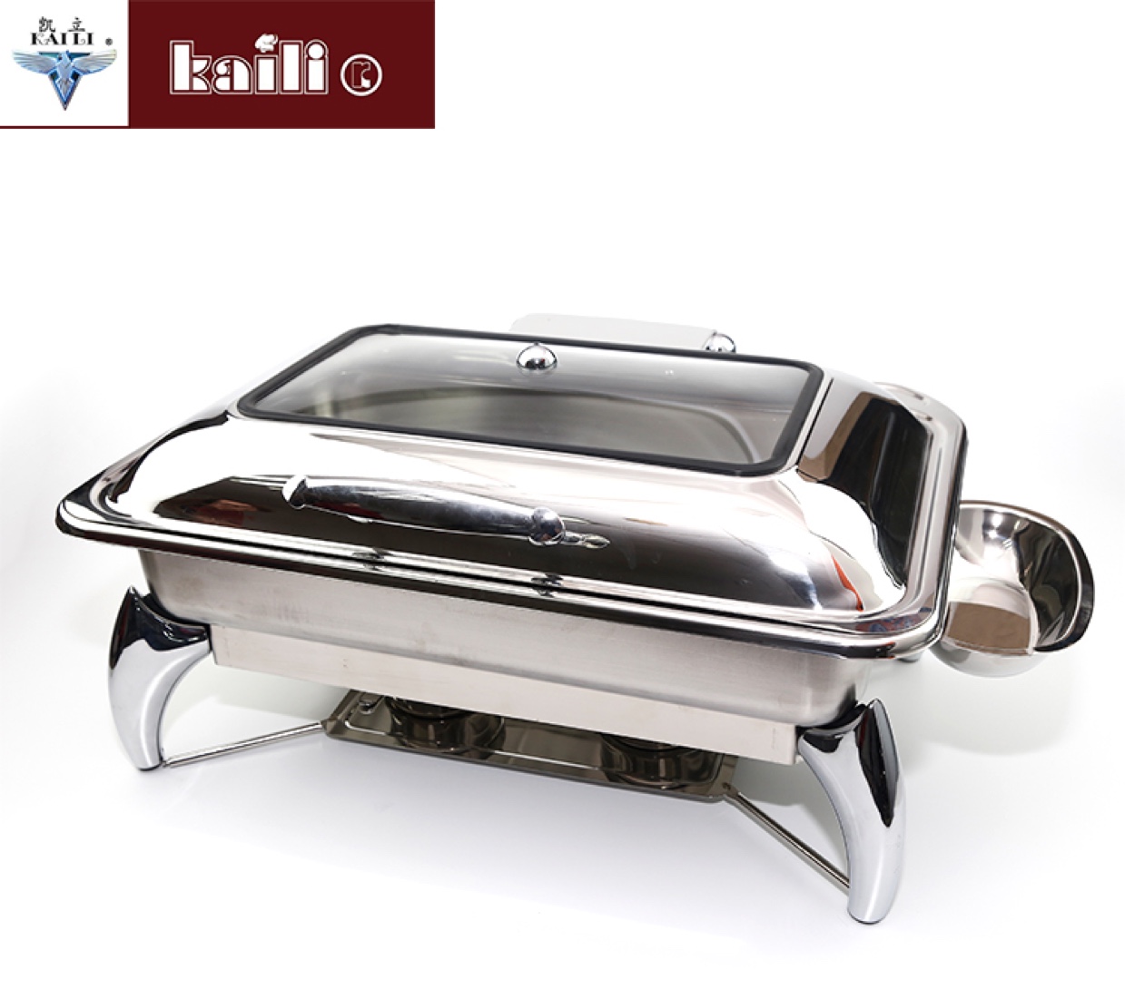 High-end hydraulic stainless steel buffet stove Buffay furnace rectangular stainless steel buffet stove hotel dedicated thumbnail