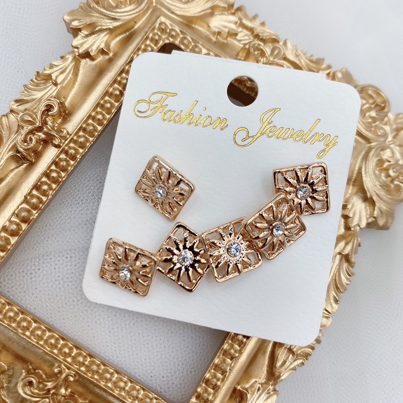 Ding Xin jewelry Korean version of the fashion multi-color mixed earrings network super hot money popular earrings thumbnail