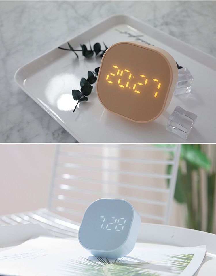 欧式创意定时智能小闹钟方块迷你卡通简约数字时钟床头夜光电子钟详情图14