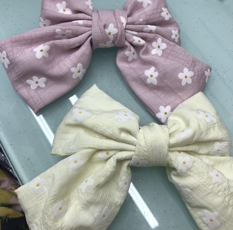 Web celebrity floral big bow spring clip girl student back of head top clip