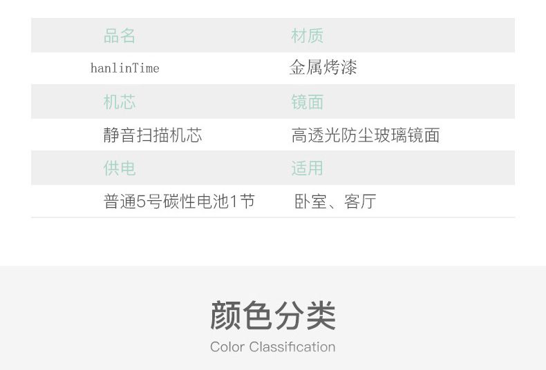 现代创意时尚3.5寸圆形数字闹钟欧式简约凸玻面静音扫秒金属时钟详情图4