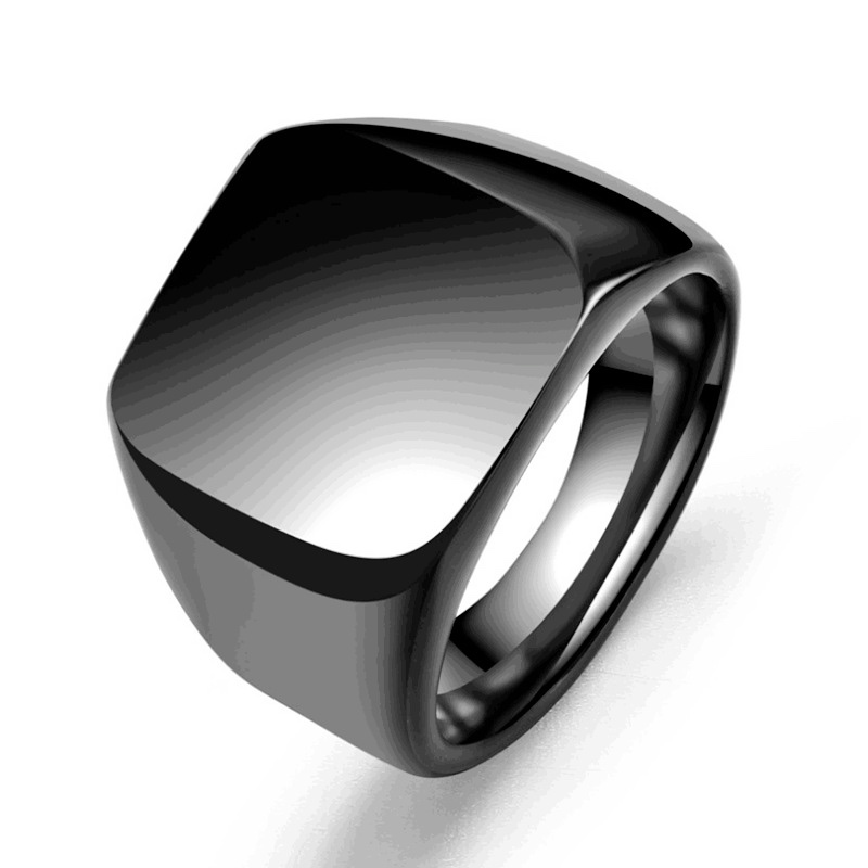 跨境爆款配饰品 欧美钛钢戒指男 复古不锈钢光素面戒指可定制LOGO白底实物图